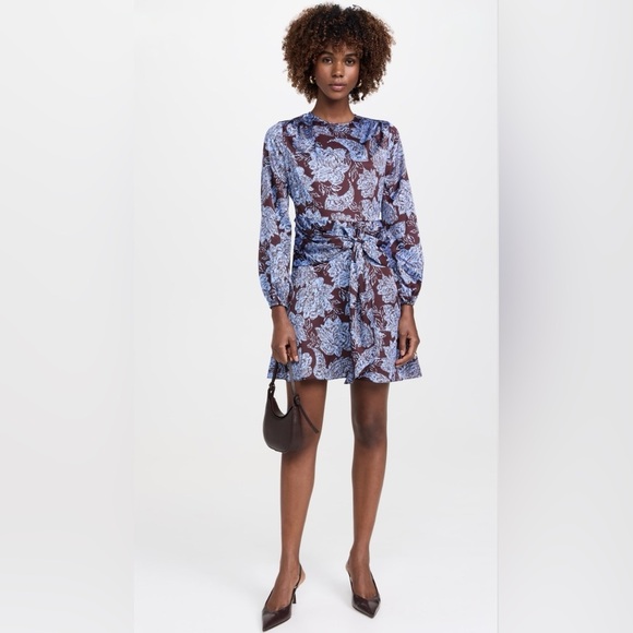 Shoshanna Lynne Dress Chocolate/Lavender Size 6 - Picture 2 of 14